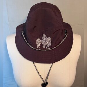 Moral Mushroom Breathable Bucket Hat with Adjustable Neck Cord Size Small Medium